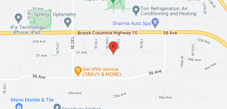 map of 13376 57 AVENUE